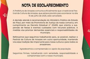 Nota de esclarecimento de Aroazes (Foto: Reprodução) Nota de esclarecimento de Aroazes (Foto: Reprodução)