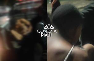 Polícia apreende menor de idade que 'desfilava' com espingarda em rua de Teresina (Foto: Repórter 12/Conecta Piauí) Polícia apreende menor de idade que 'desfilava' com espingarda em rua de Teresina (Foto: Repórter 12/Conecta Piauí)