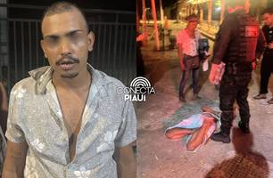 Polícia impede assalto no Centro de Teresina e prende suspeito armado com faca (Foto: Reprodução)