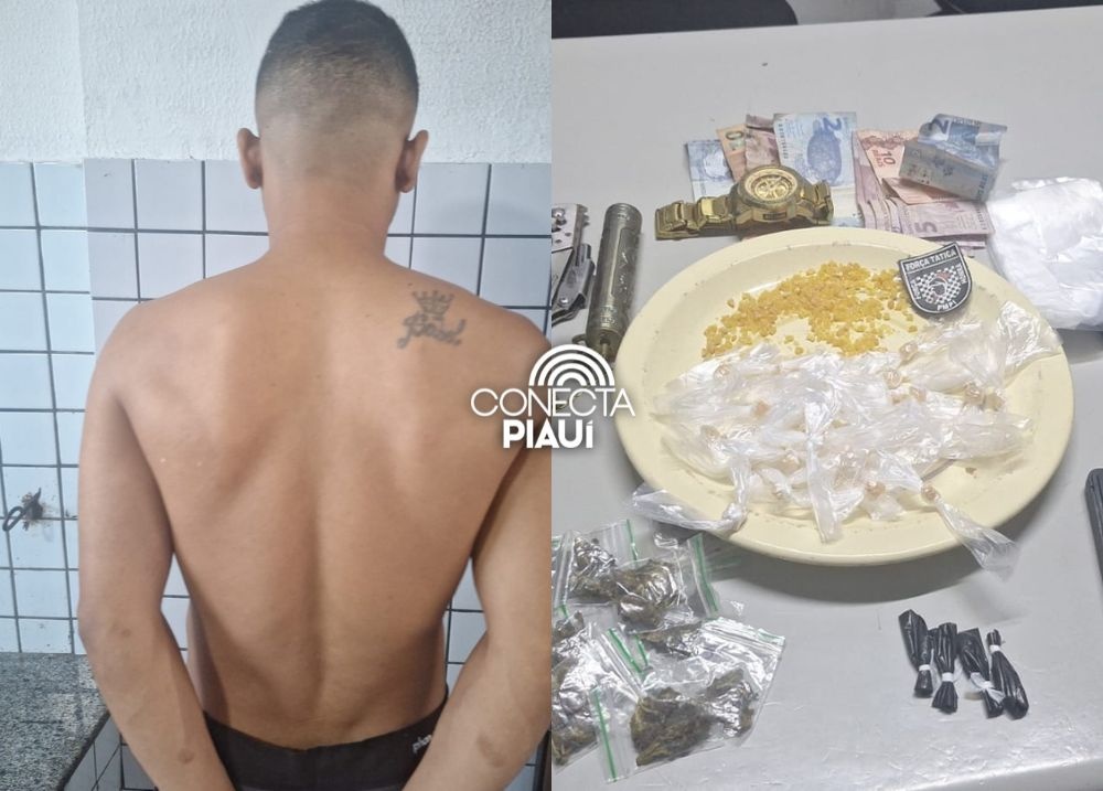 Polícia Militar prende suspeito de tráfico e apreende drogas em Teresina