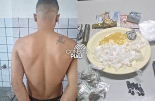 Polícia Militar prende suspeito de tráfico e apreende drogas em Teresina (Foto: Reprodução)
