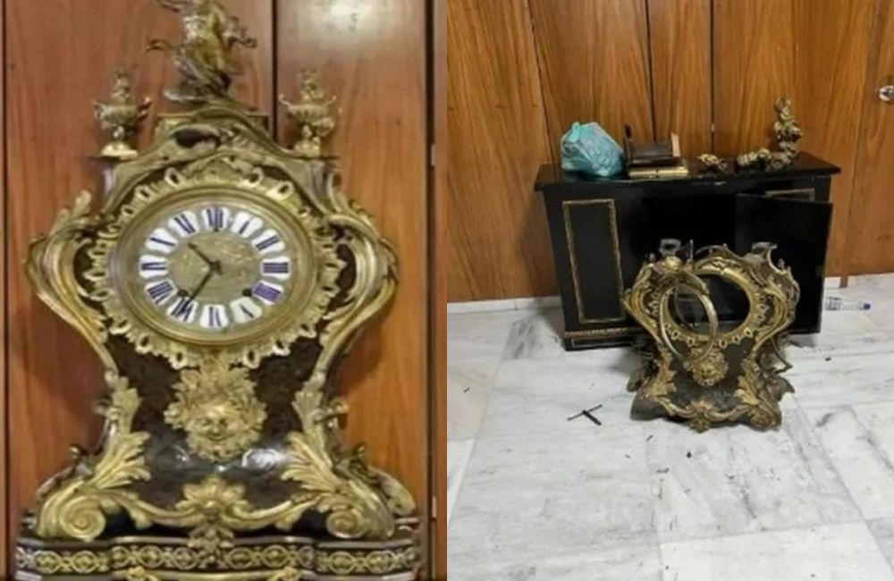 Relógio quebrado em atos do 8 de janeiro