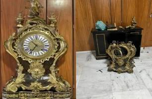 Relógio quebrado em atos do 8 de janeiro (Foto: Reprodução-Redes sociais)