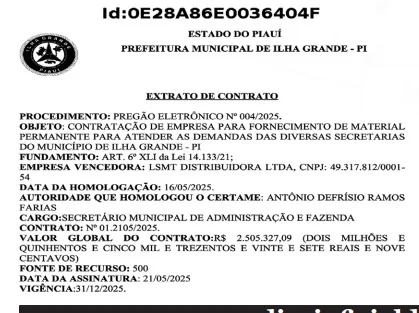 Secretário de Ilha Grande tem empresa de R$ 1 milhão e assina contratos de quase R$ 4 milhões