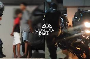 Adolescentes são apreendidos com moto roubada na zona Sudeste de Teresina (Foto: Repórter 12/Conecta Piauí) Adolescentes são apreendidos com moto roubada na zona Sudeste de Teresina (Foto: Repórter 12/Conecta Piauí)