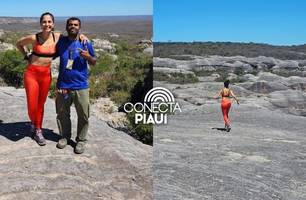 Atriz Camila Pitanga visita Caracol e se encanta com a Serra das Confusões (Foto: Reprodução) Atriz Camila Pitanga visita Caracol e se encanta com a Serra das Confusões (Foto: Reprodução)