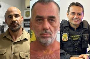 Delegado Júnior Castro, criminoso 'Reginho' e delegado Charles Pessoa (Foto: Reprodução/Conecta Piauí) Delegado Júnior Castro, criminoso 'Reginho' e delegado Charles Pessoa (Foto: Reprodução/Conecta Piauí)
