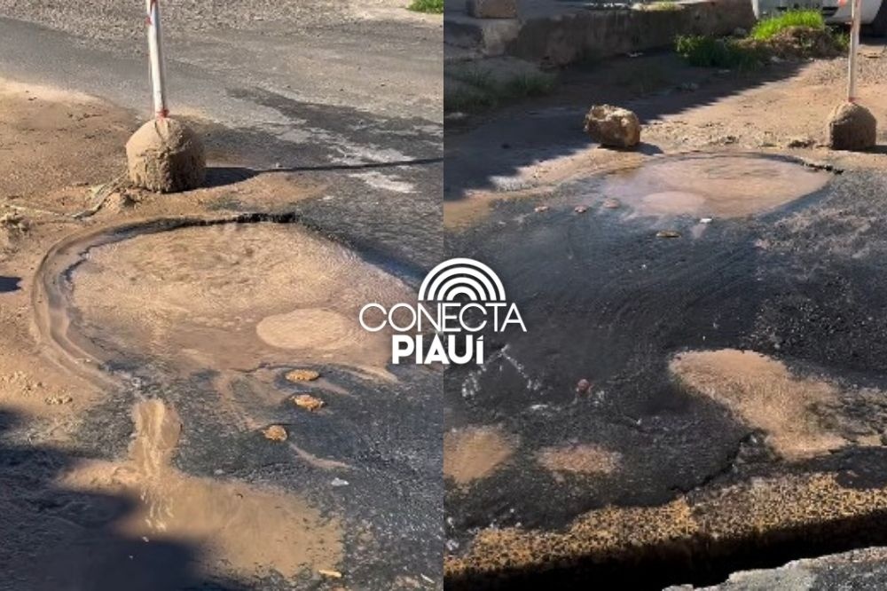 Descaso: líder comunitário denuncia obra da Águas de Teresina com vazamento