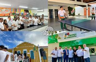 Governador inaugura escola, Espaço da Cidadania e asfalto em Altos (Foto: Conecta Piauí) Governador inaugura escola, Espaço da Cidadania e asfalto em Altos (Foto: Conecta Piauí)