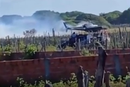 Helicóptero turístico faz pouso forçado e pega fogo no Maranhão