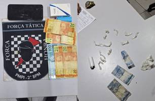 Homem com mandado por tráfico é preso pela Força Tática em Parnaíba (Foto: Divulgação/PMPI)