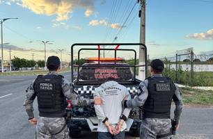 Homem condenado por roubo é preso pela Força Tática em Parnaíba (Foto: Reprodução)