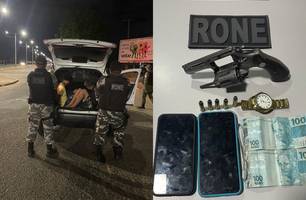 Homem é preso com arma de fogo durante abordagem na zona Norte de Teresina (Foto: Divulgação/RONE) Homem é preso com arma de fogo durante abordagem na zona Norte de Teresina (Foto: Divulgação/RONE)