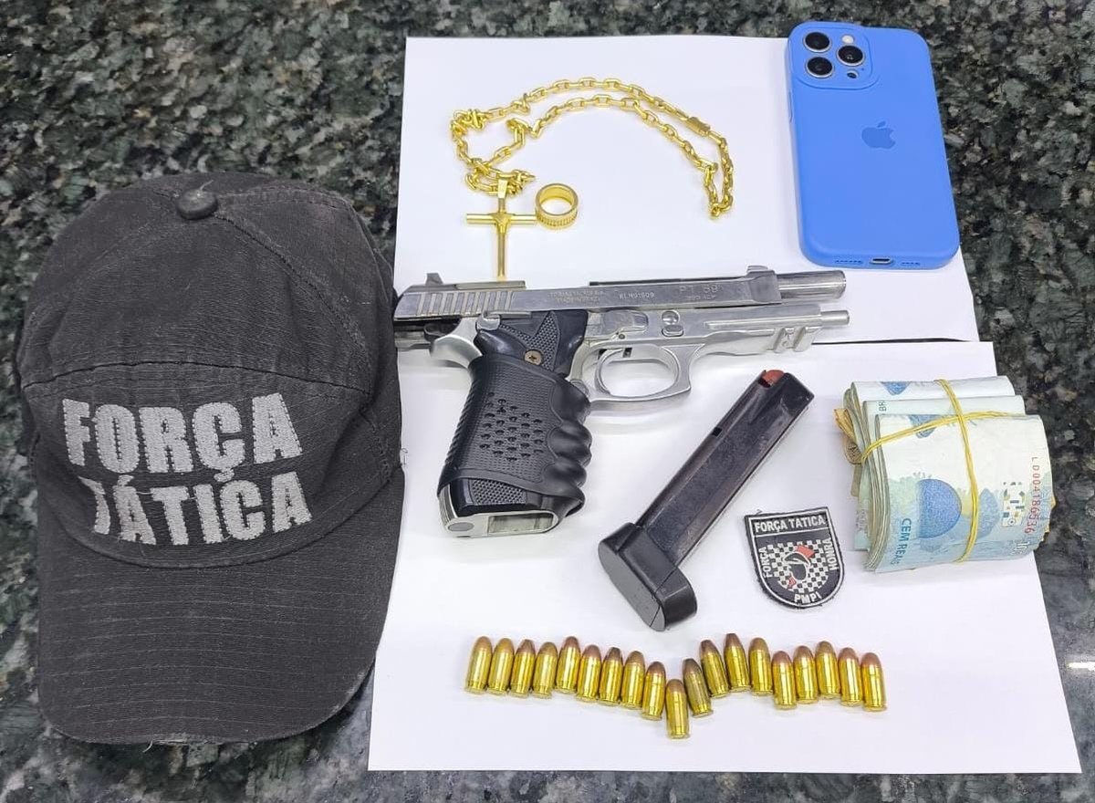 Homem é preso com pistola, munições e R$ 4,6 mil na zona Sudeste de Teresina