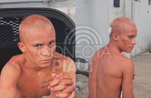 Homem sob efeito de drogas é espancado por populares e preso em Teresina (Foto: Repórter 12/Conecta Piauí) Homem sob efeito de drogas é espancado por populares e preso em Teresina (Foto: Repórter 12/Conecta Piauí)