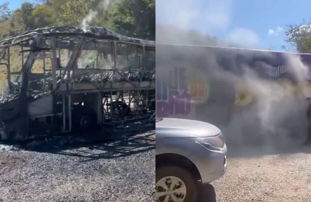 Incêndio destrói ônibus da banda Djavú e Bonde do Forró em Minas Gerais