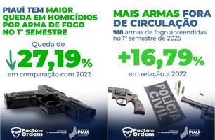 Mandados de prisão aumentam e homicídios com arma de fogo caem em 2025 no Piauí (Foto: Reprodução)