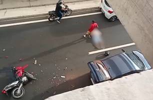 Motociclista fica gravemente ferido em acidente na Ladeira do Uruguai, em Teresina (Foto: Reprodução) Motociclista fica gravemente ferido em acidente na Ladeira do Uruguai, em Teresina (Foto: Reprodução)