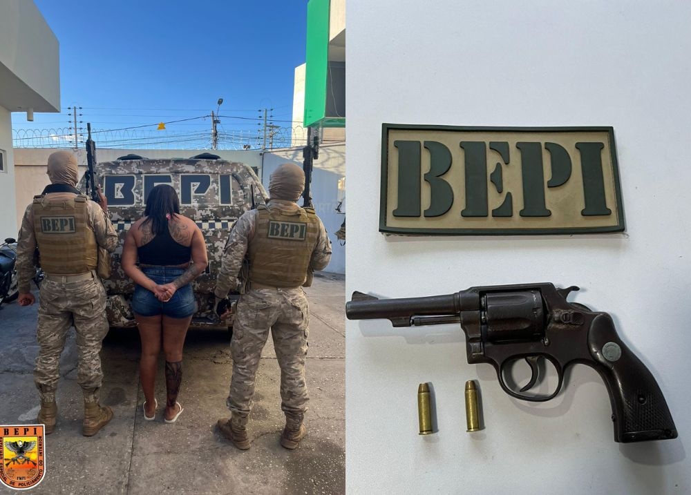 Mulher é presa com revólver em patrulhamento do BEPI em Teresina
