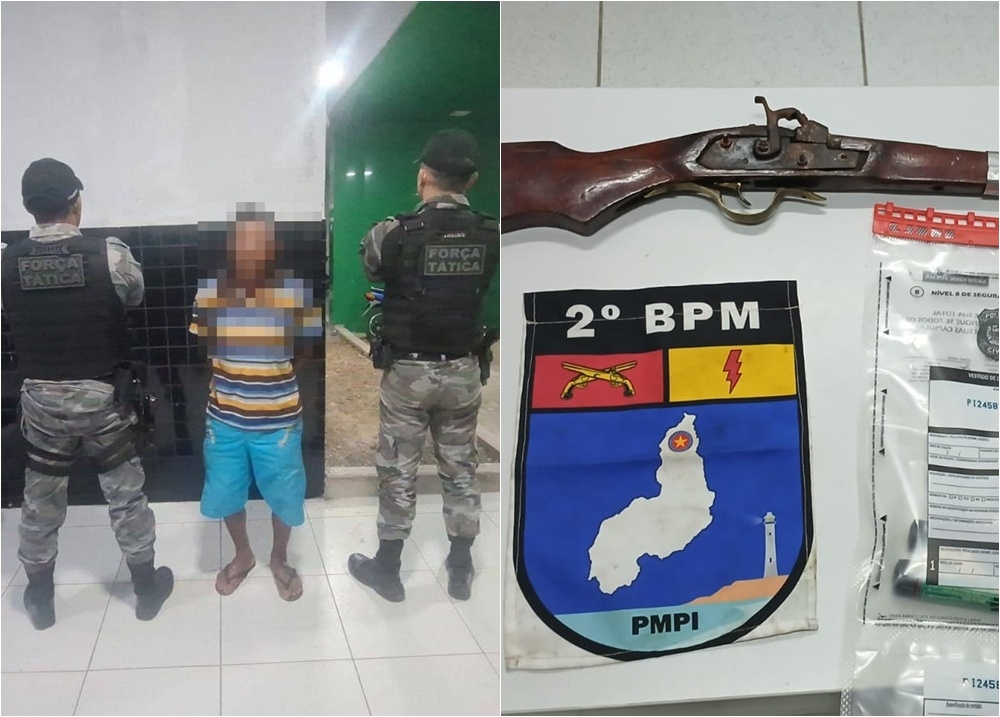 PM prende homem por disparos em via pública e posse ilegal de arma em Parnaíba