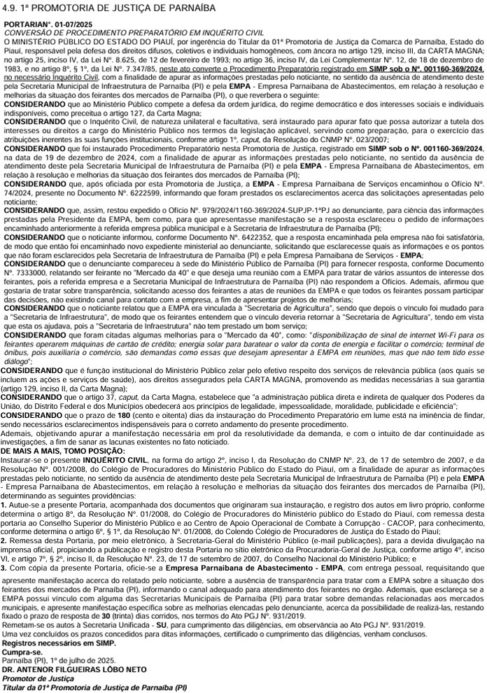 Portaria do MP-PI