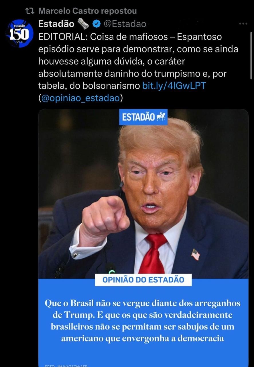 Repost do senador Marcelo Castro.