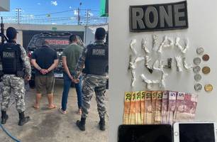 Rone prende dois homens por tráfico e receptação na zona Norte de Teresina (Foto: Reprodução/SSP)