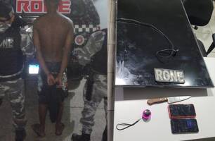Rone prende suspeito de roubo e recupera bens em casa na zona Leste de Teresina (Foto: Divulgação/PMPI)