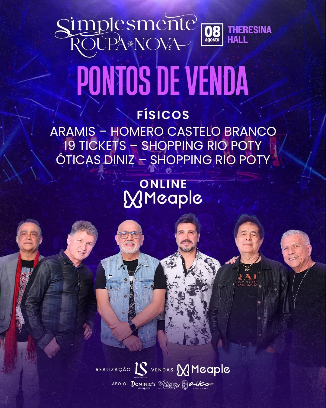 Roupa Nova traz turnê ‘Simplesmente Roupa Nova’ ao Theresina Hall em agosto