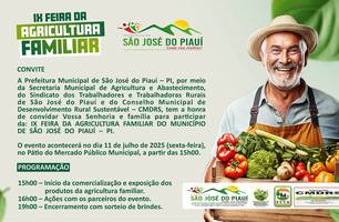 São José do Piauí realiza IX Feira da Agricultura Familiar com produtos direto do campo (Foto: Reprodução/Redes Sociais) São José do Piauí realiza IX Feira da Agricultura Familiar com produtos direto do campo (Foto: Reprodução/Redes Sociais)