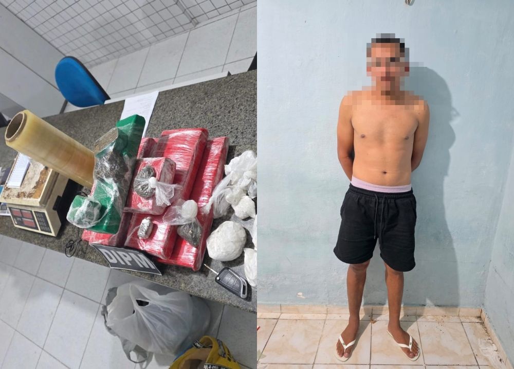 Suspeito de tráfico é preso com drogas, munições e anotações do crime em Parnaíba