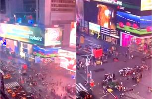 Adolescente faz disparos e fere três pessoas na Times Square, em Nova York (Foto: Reprodução) Adolescente faz disparos e fere três pessoas na Times Square, em Nova York (Foto: Reprodução)