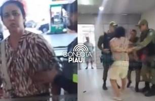Advogada filha de Lourdes Melo é conduzida após confusão em Teresina (Foto: Reprodução)