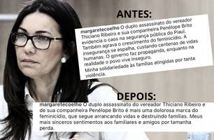 Após ser massacrada nas redes, Margarete edita postagem e exclui comentários (Foto: Conecta Piauí) Após ser massacrada nas redes, Margarete edita postagem e exclui comentários (Foto: Conecta Piauí)
