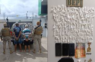BEPI prende dupla com mais de 100 trouxas de crack na zona norte de Teresina (Foto: Divulgação/BEPI)