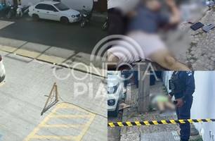 Câmera flagra assassinato de casal em via pública no Centro de Teresina (Foto: Reprodução) Câmera flagra assassinato de casal em via pública no Centro de Teresina (Foto: Reprodução)