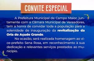 Campo Maior celebra inauguração da revitalização da Orla do Açude Grande (Foto: Reprodução/Redes sociais) Campo Maior celebra inauguração da revitalização da Orla do Açude Grande (Foto: Reprodução/Redes sociais)