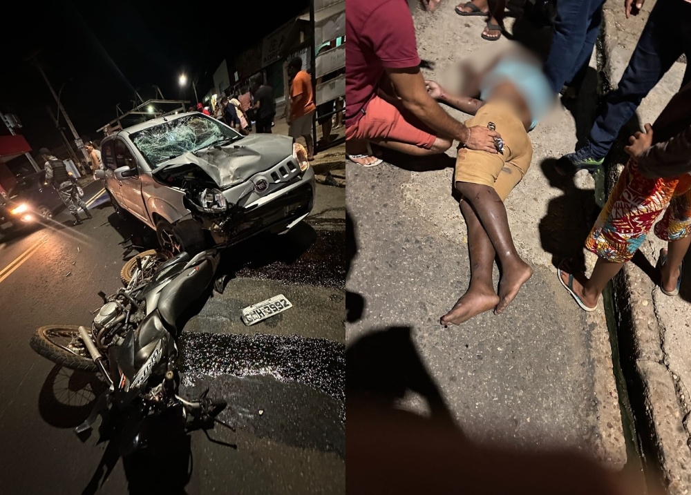 Colisão entre carro e moto deixa homem desacordado na BR-343, em Campo Maior