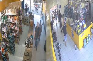 Criminosos invadem loja de motopeças e roubam carro de funcionário em Teresina (Foto: Reprodução) Criminosos invadem loja de motopeças e roubam carro de funcionário em Teresina (Foto: Reprodução)