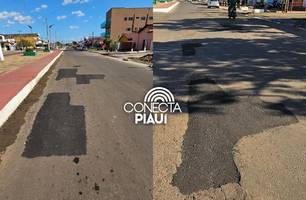 Esperantina realiza recuperação de trechos da Avenida Petrônio Portela (Foto: Reprodução) Esperantina realiza recuperação de trechos da Avenida Petrônio Portela (Foto: Reprodução)