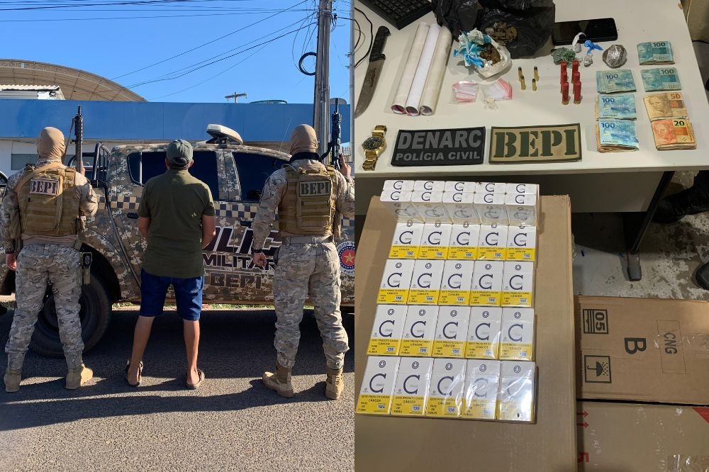 Homem é preso com munições e 360 maços de cigarros em Campo Grande do Piauí