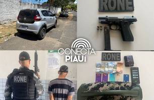 Homem é preso com pistola escondida em veículo na zona Norte de Teresina (Foto: Reprodução)