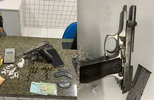 Homem é preso por tráfico de drogas e porte ilegal de arma de fogo em Ilha Grande (Foto: Reprodução)