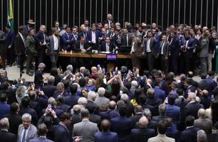 Hugo Motta abre sessão após horas de protestos de prlamentares da oposição (Foto: Bruno Spada/Câmara dos Deputados) Hugo Motta abre sessão após horas de protestos de prlamentares da oposição (Foto: Bruno Spada/Câmara dos Deputados)