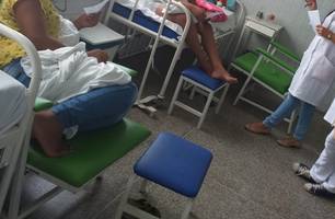 Pacientes denunciam falta de lençóis e macas em hospital de Teresina (Foto: FMS) Pacientes denunciam falta de lençóis e macas em hospital de Teresina (Foto: FMS)