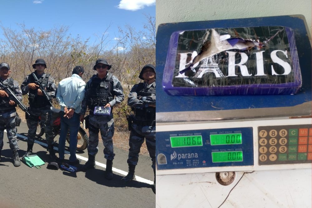 PM apreende 1 kg de cocaína e prende suspeito na PI-143 em Simplício Mendes