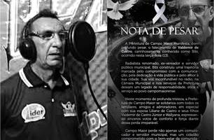 Prefeito de Campo Maior lamenta morte do radialista: 'O teu legado será eterno' (Foto: Reprodução) Prefeito de Campo Maior lamenta morte do radialista: 'O teu legado será eterno' (Foto: Reprodução)
