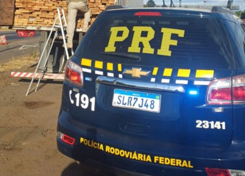 PRF apreende 32 m³ de madeira transportada com documentação irregular em Picos