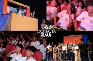 Teatro de bonecos debate combate às drogas para escolas públicas do Piauí (Foto: Conecta Piauí) Teatro de bonecos debate combate às drogas para escolas públicas do Piauí (Foto: Conecta Piauí)