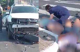 Colisão entre moto e carro deixa duas mulheres feridas na Avenida João XXIII (Foto: Reprodução) Colisão entre moto e carro deixa duas mulheres feridas na Avenida João XXIII (Foto: Reprodução)